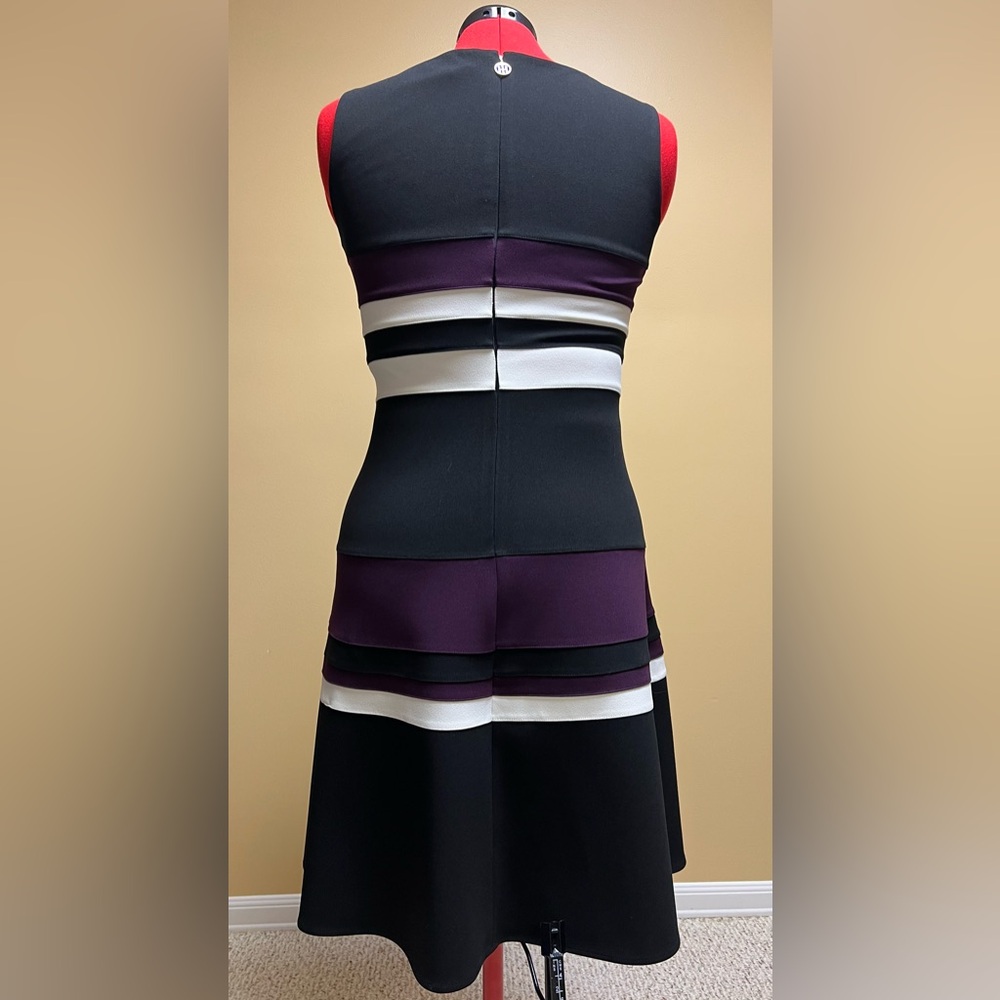 Tommy Hilfiger Striped Midi Dress - Black, Purple, White - Picture 5 of 10